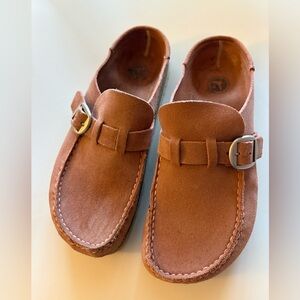 Birkenstock Buckley Suede Pink Clay Clogs